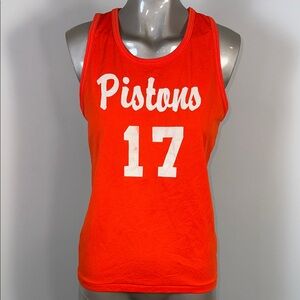 Vintage Detroit Pistons Jesco Orange Sleeveless Graphic Tank Top